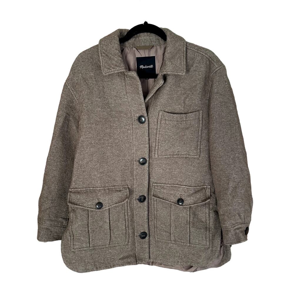 Madewell Belrose Wool Shirt Jacket Faded Birch - Picture 2 of 8